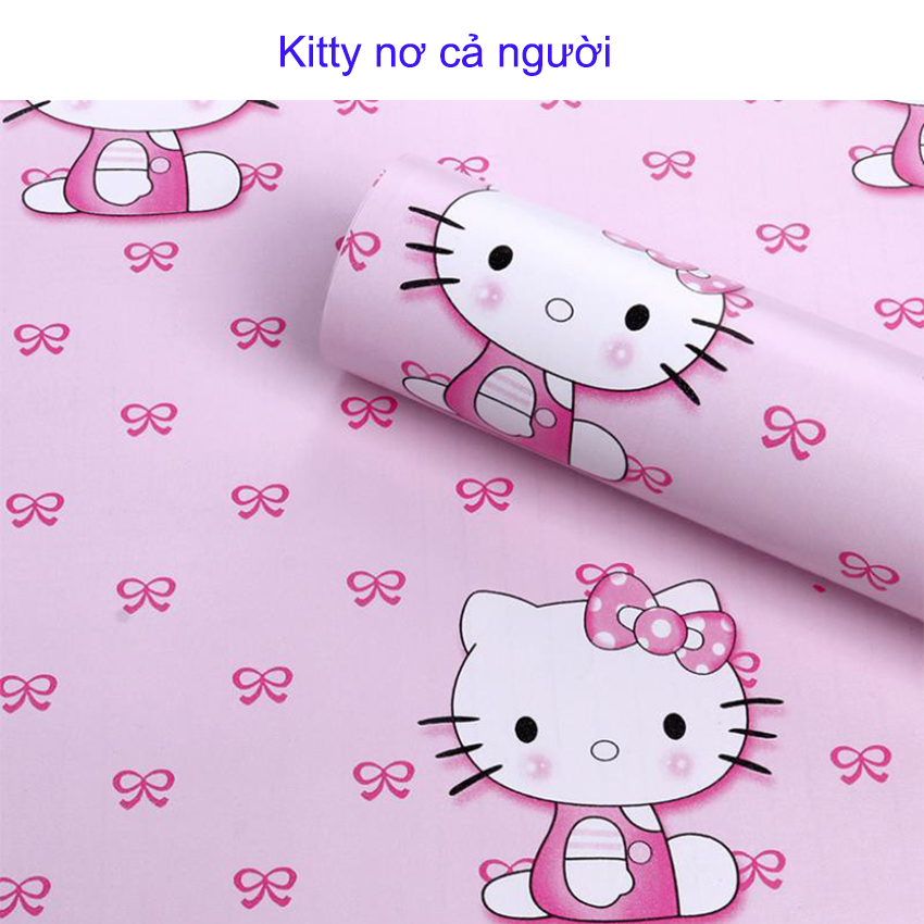 Giấy dán tường Hello Kitty giá bán 5m x 0.45m, giấy dán tường phòng ngủ hello kitty, giấy dán tường phòng ngủ hello kitty, decal dán tường hello kitty - ROOM DECOR