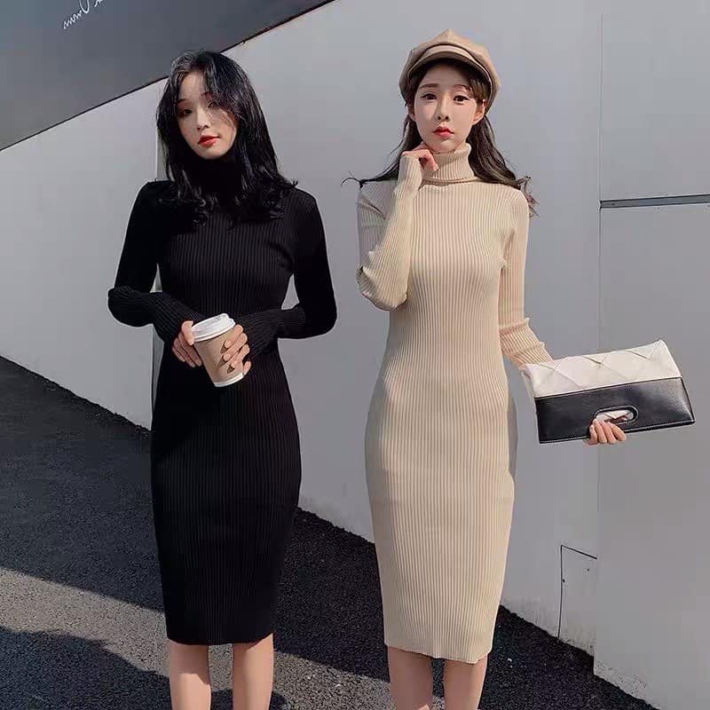 ĐẦM BODY CAO CỔ LEN DÀY ĐẸP