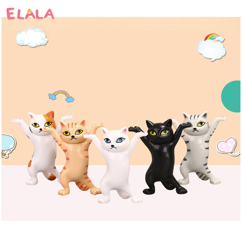 【ELALA】Dancing Cat Doll Hand-made Anime Surrounding Cartoon Kids Toys Cat Ornaments Tide Play