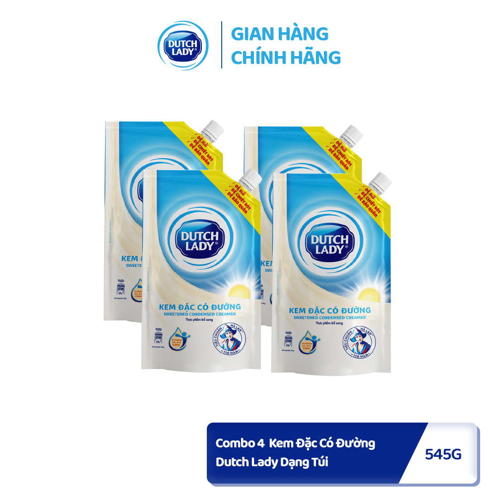 Combo 4 Túi Kem Đặc Có Đường Dutch Lady 545g/túi