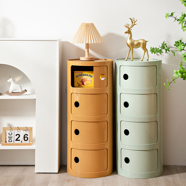 Nordic ins net red bedside table modern simple white round creative small cabinet mini simple plastic sideboard