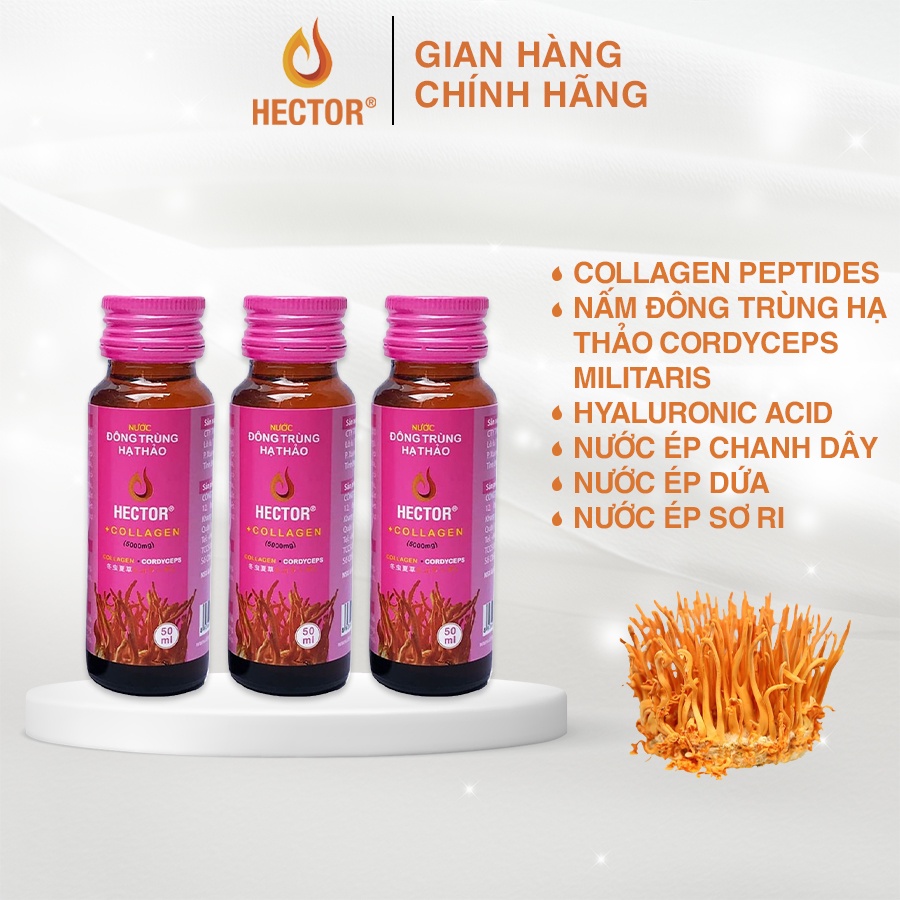 Combo Nước Đông Trùng Hạ Thảo Hector Sâm và Collagen (20chai)
