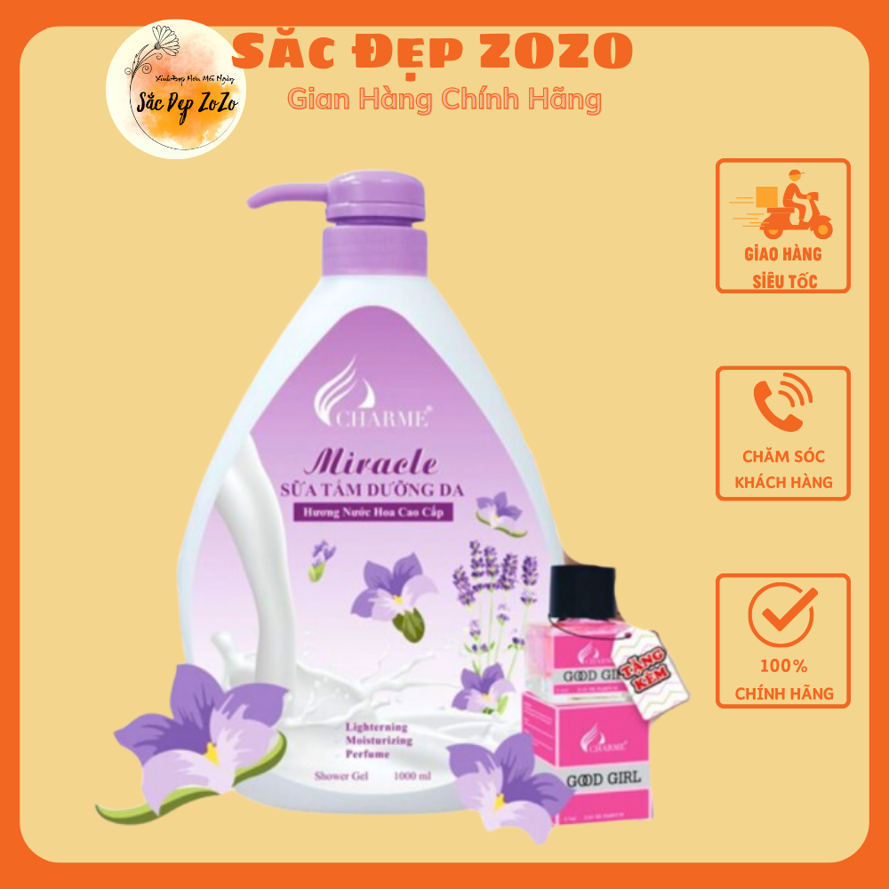 Sữa tắm cha rme 4 mùi - tặng kèm nước hoa