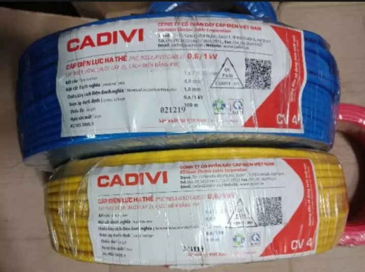 DÂY ĐIỆN ĐƠN 4.0 CADIVI CUỘN 100 MÉT