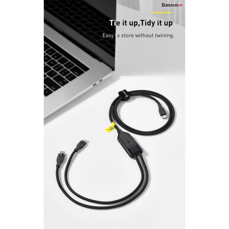 Cáp sạc nhanh 100W Type C to Lightning & Type C Baseus Flash Series One-for-two Fast Charging Data Cable Type-C to L+C