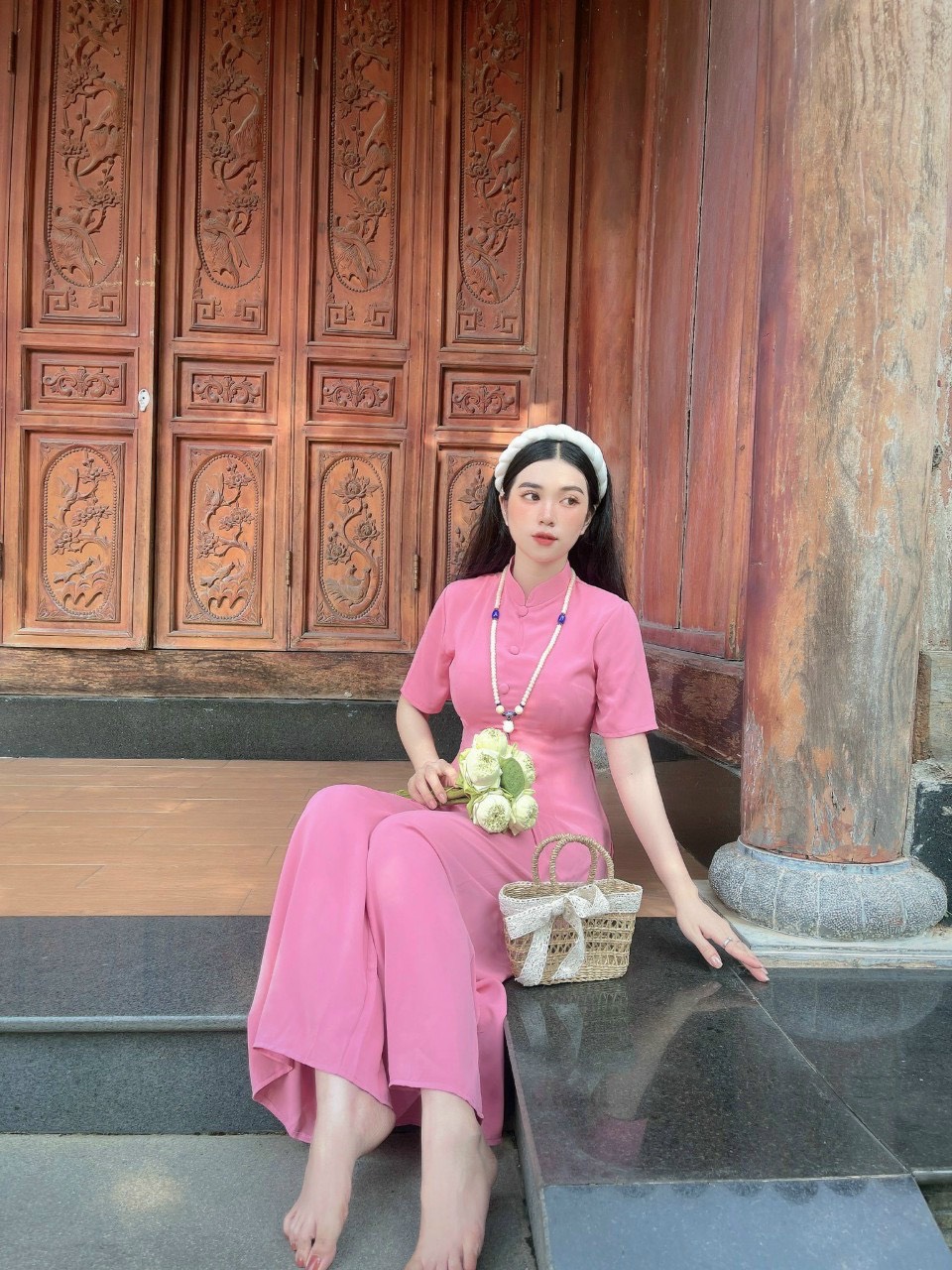 Đồ Lam Đi Chùa #Mẫu quý cô lụa phi yến# Quần Áo Nữ