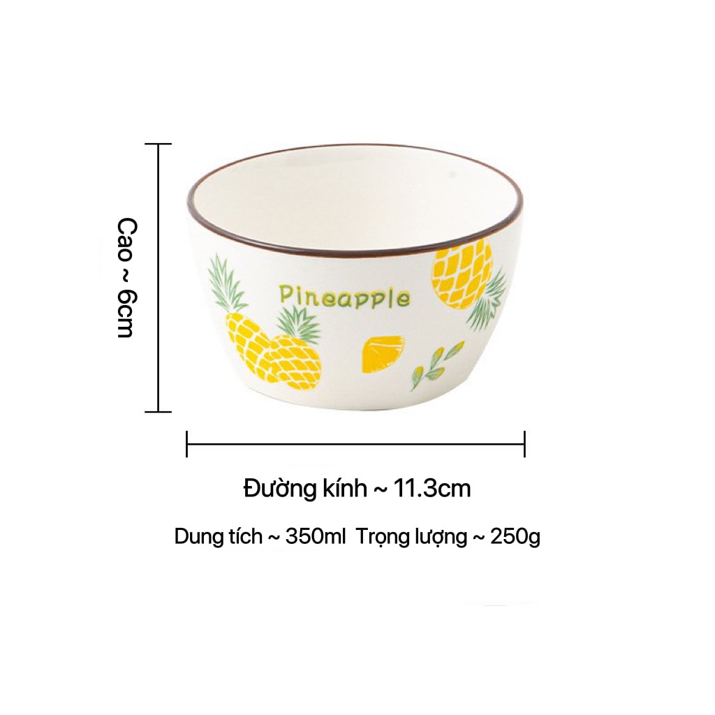 Bát ăn cơm, bát ăn chè. Chén dĩa dễ thương, bát sứ decor - hoa Quả cực xinh