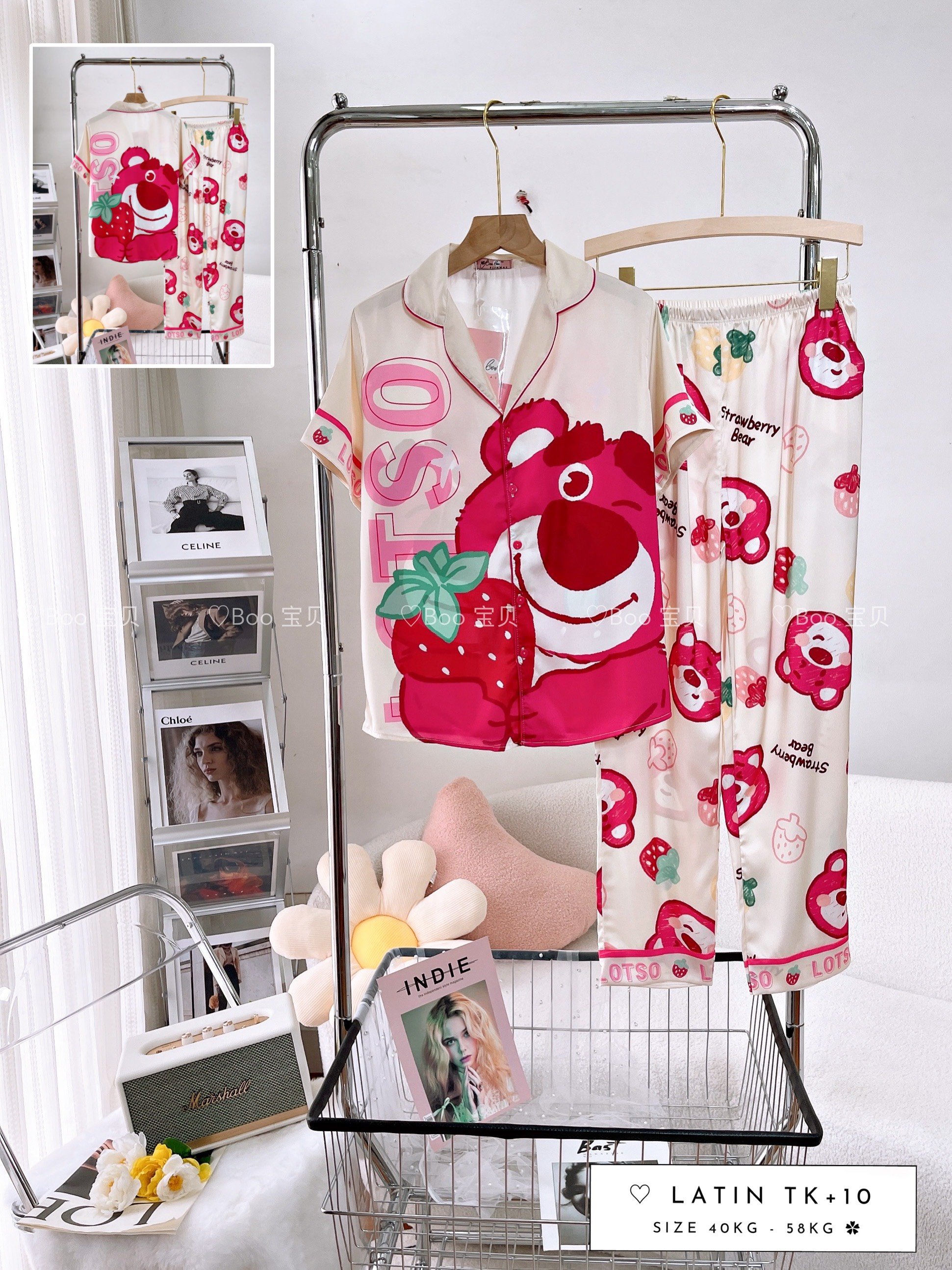 (Tay Ngắn Quần Dài) - Pijama Mặc Nhà BooBoo Lụa Latin 40-58kg