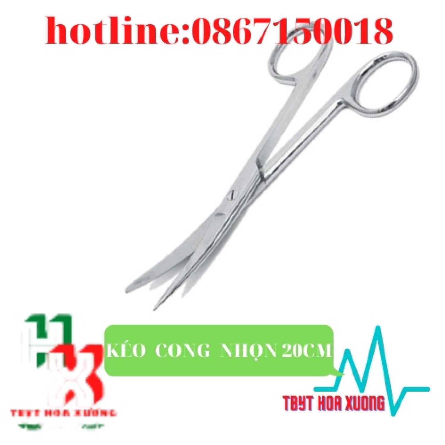 Kéo Y  Tế Cong Nhọn 12,14,16,18,20cm