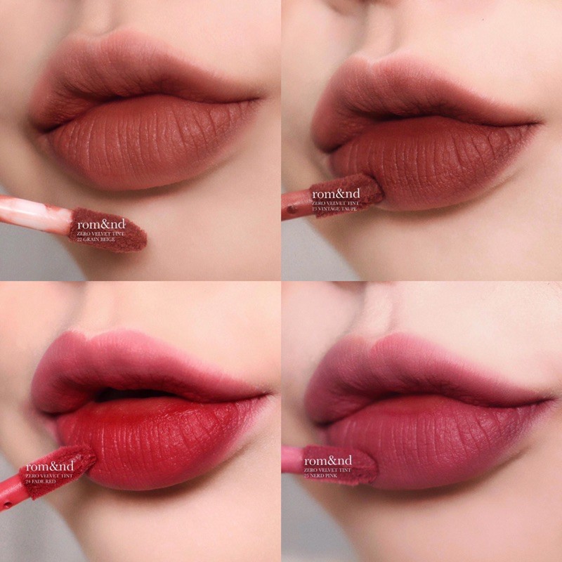 (22,23,24,25) Son Kem Lì Romand Zero Velvet Tint Vintage Filter