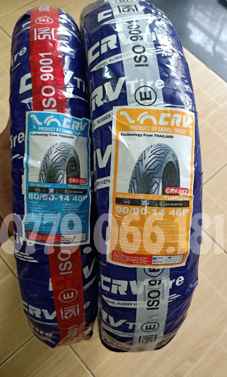 CẶP VỎ CRV THÁI SIZE 80 VÀ 90/90-14 (2 CÁI Y HÌNH) KHÔNG XÀI RUỘT GAI Y HÌNH GẮN VỪA CÁC DÒNG XE MÁY HONDA VARIO VISION MIO CLICK LUVIAS AIR LADE