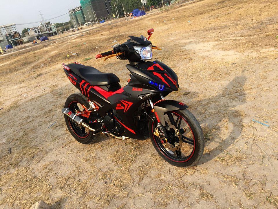 Tem trùm xe máy Ex 150 độ đỏ đen mạnh mẽ cá tính - tem xe máy ex150 thiết kế theo yêu cầu - Tem xe máy ex 150 rẻ đẹp và chất