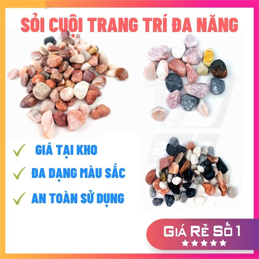 Sỏi hồ cá ( Chon Màu ) , Sỏi trang trí bể cá 1KG