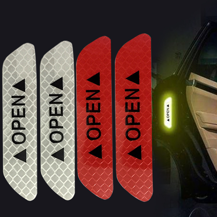 Combo 4 miếng dán decal phản quang OPEN (nhiều màu lựa chọn)