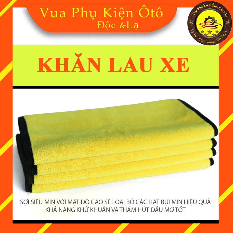 Khăn lau rửa xe Microfiber siêu thấm siêu mịn vệ sinh ô tô, xe máy chuyên dụng 2 lớp - 30 x 30 cm