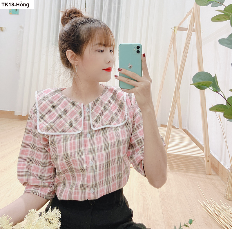 [HCM]TK18- Áo sơ mi caro thủy thủ