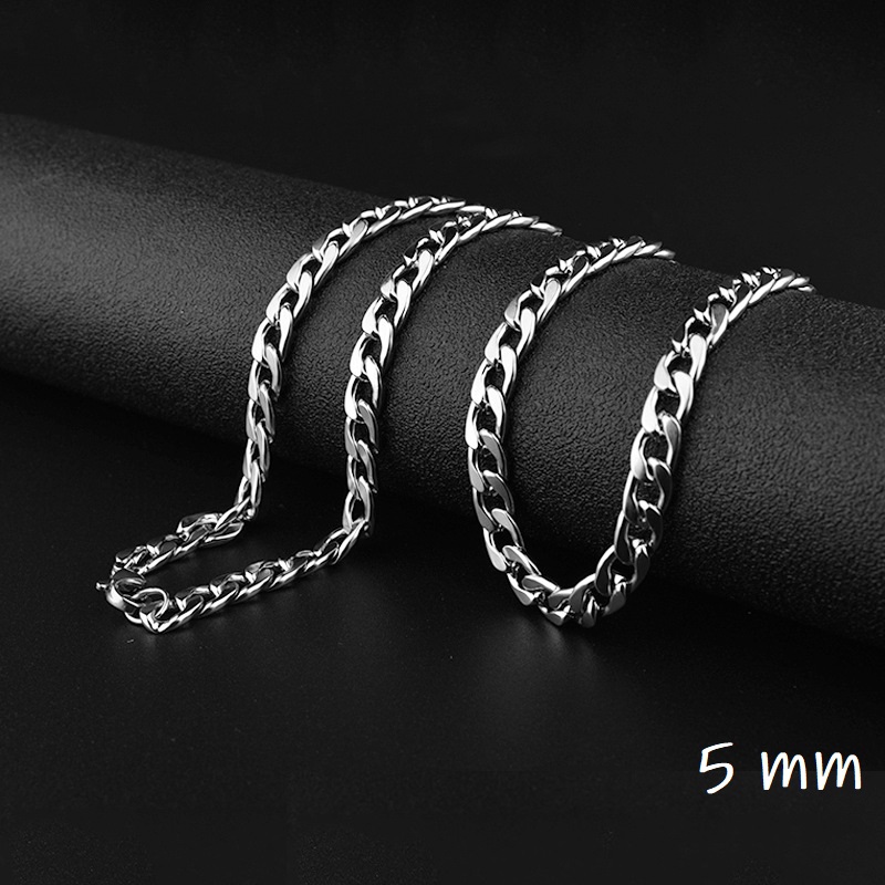 [HCM]Dây Chuyền Nam Thép Titan  Cực Ngầu  Nam Tính  Dày 5mm Dài 60cm DC5LY1