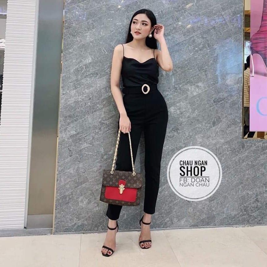 sét áo 2 dây cổ đổ quần tây