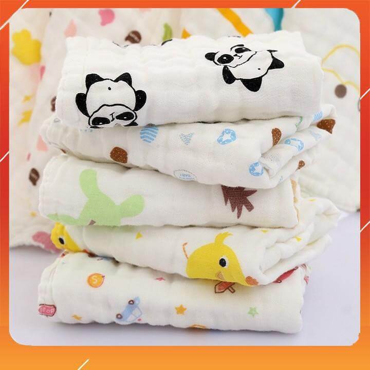 [HCM]Set 5 Khăn sữa 6 lớp kèm túi zip cao cấp