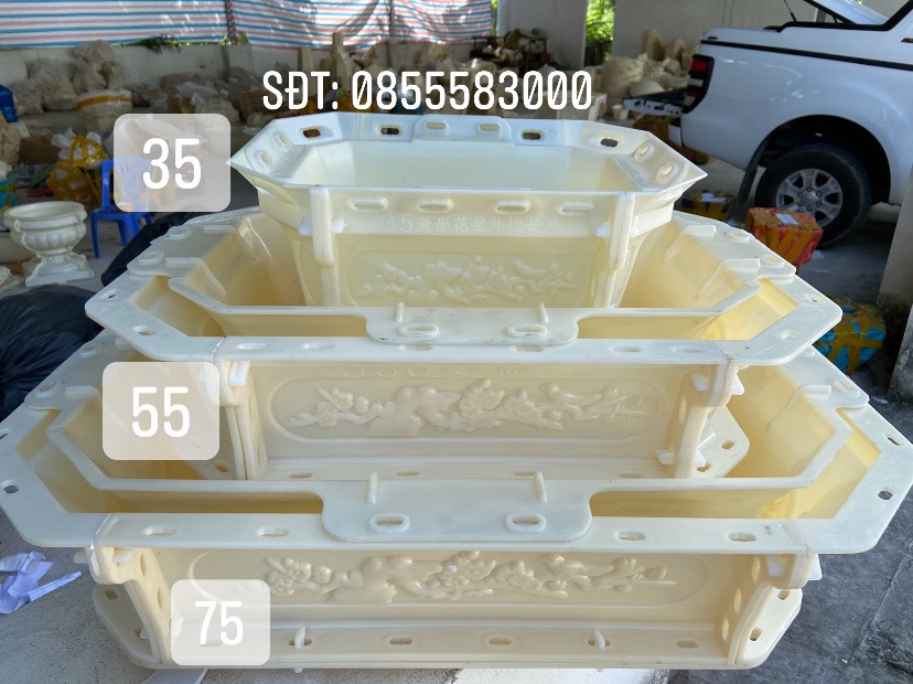 khuôn đúc chậu cảnh chữ nhật 55 (khuôn chậu ABS có lòng trong)