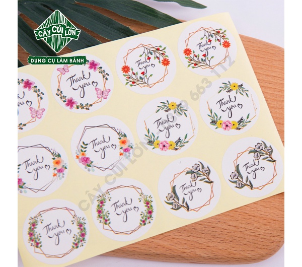 SET 5 TẤM TEM THANK YOU HOA