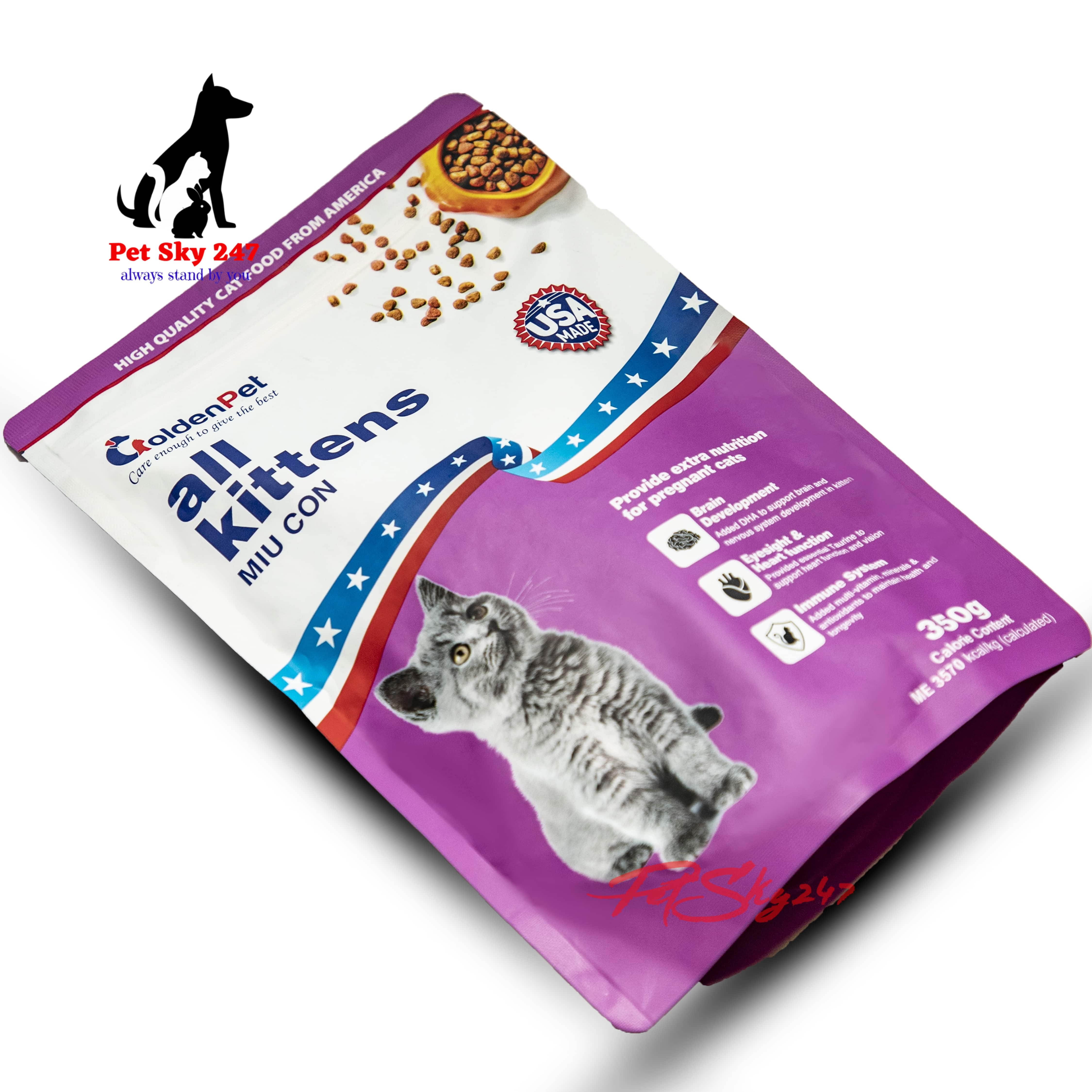 [HCM]Thức Ăn Hạt Golden Pet Cho Mèo Con Gói 350 Gram