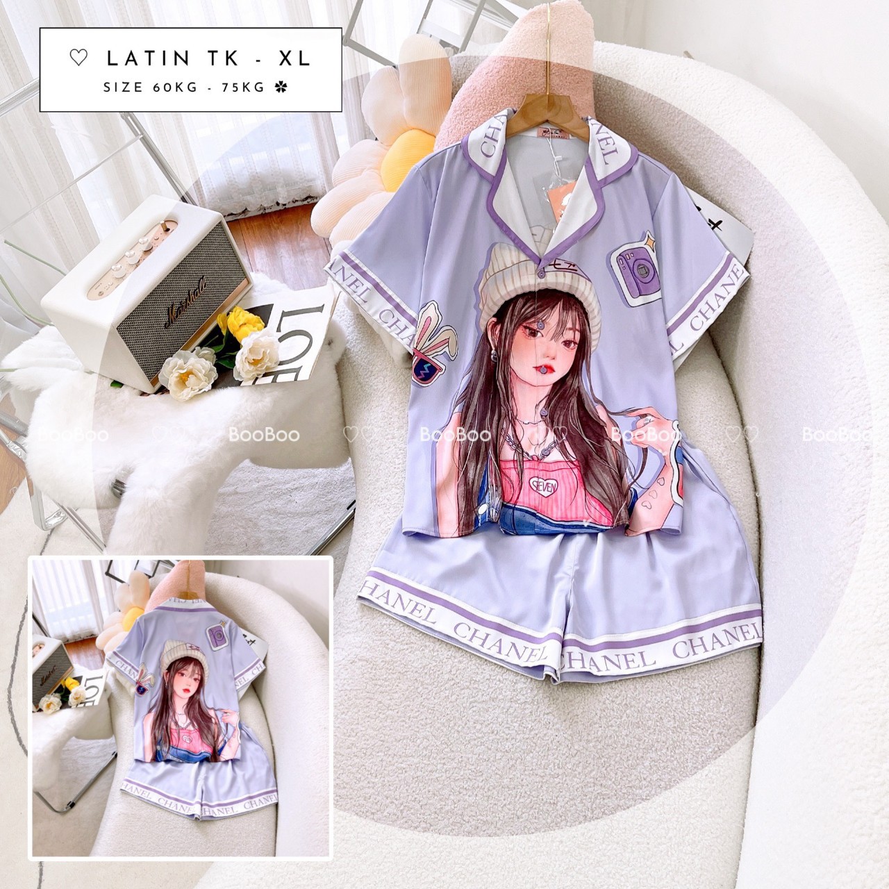 Bigsize Đồ bộ ngủ mặc nhà Pijama Lụa Latin 60 -75kg
