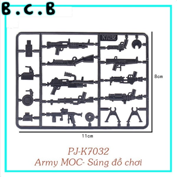 Phụ kiện MOC Army Đồ Chơi Lắp Ráp Minifig Non Lego Mô Hình Sáng Tạo Trang Trí Quân Đội PJ-K7032