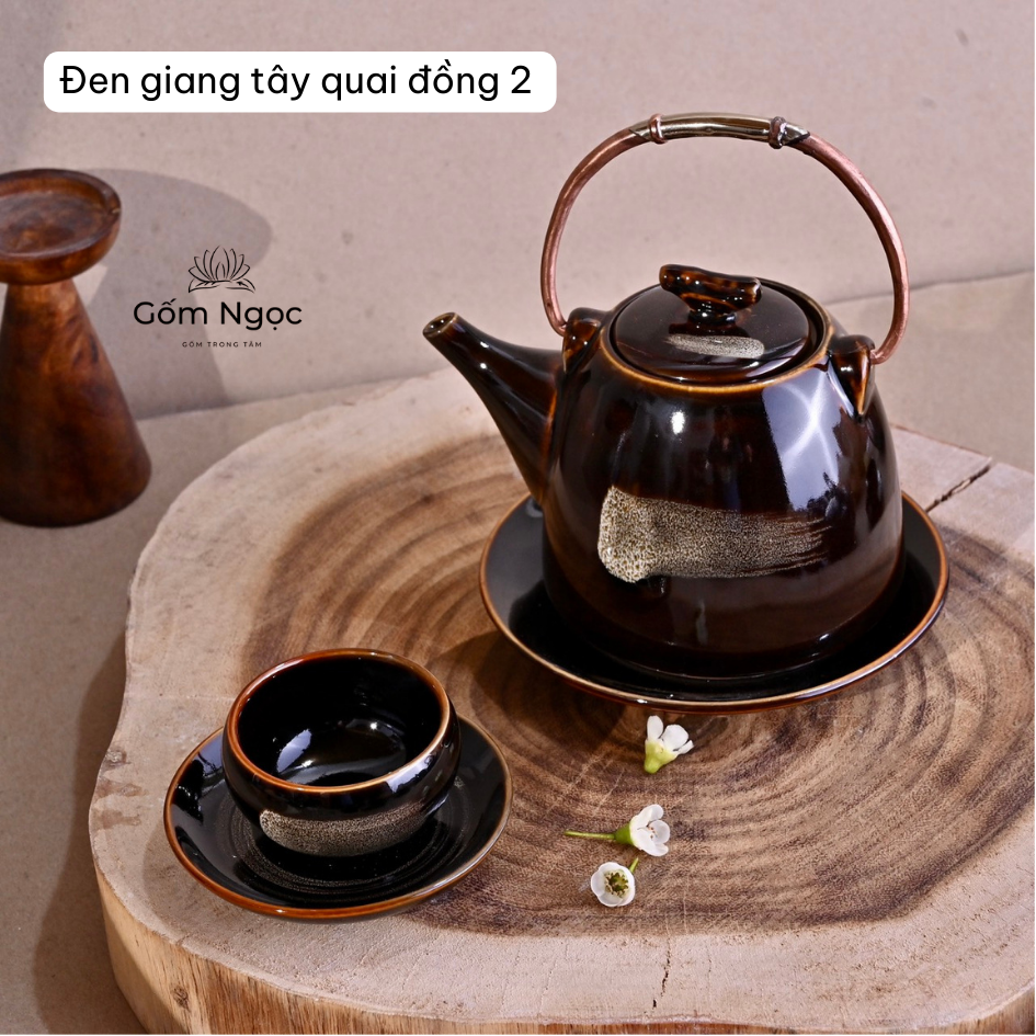 Ấm chén hãm trà pha chè dung tích 350ml, 600ml gốm sứ Bát Tràng