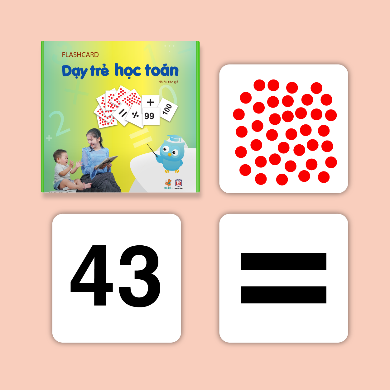 [HÀNG CÓ SẴN + Tặng Quà] Bộ 59 Thẻ Flashcard Dạy Trẻ Học Toán cho bé