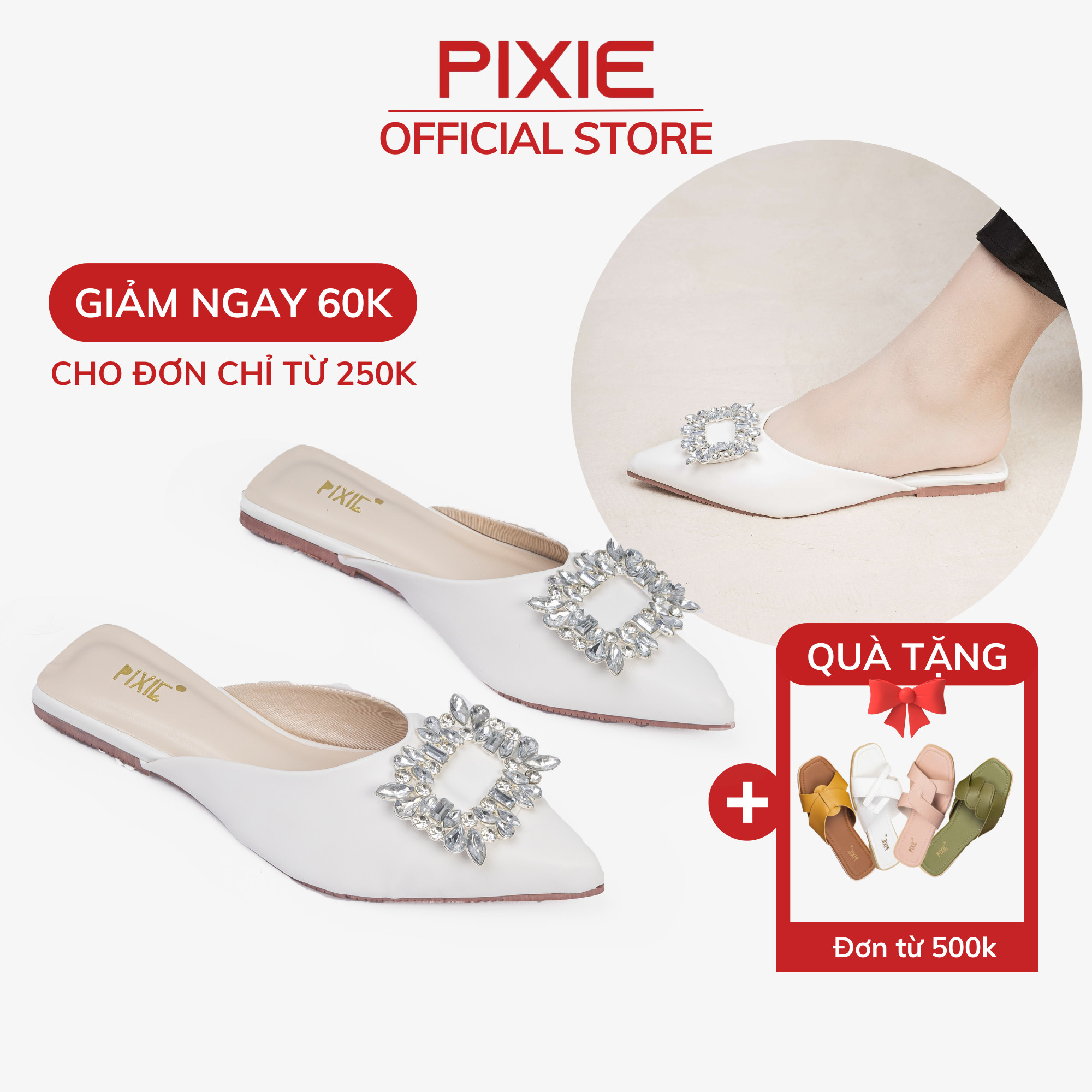 Dép sục 2cm phối khóa pixie e162