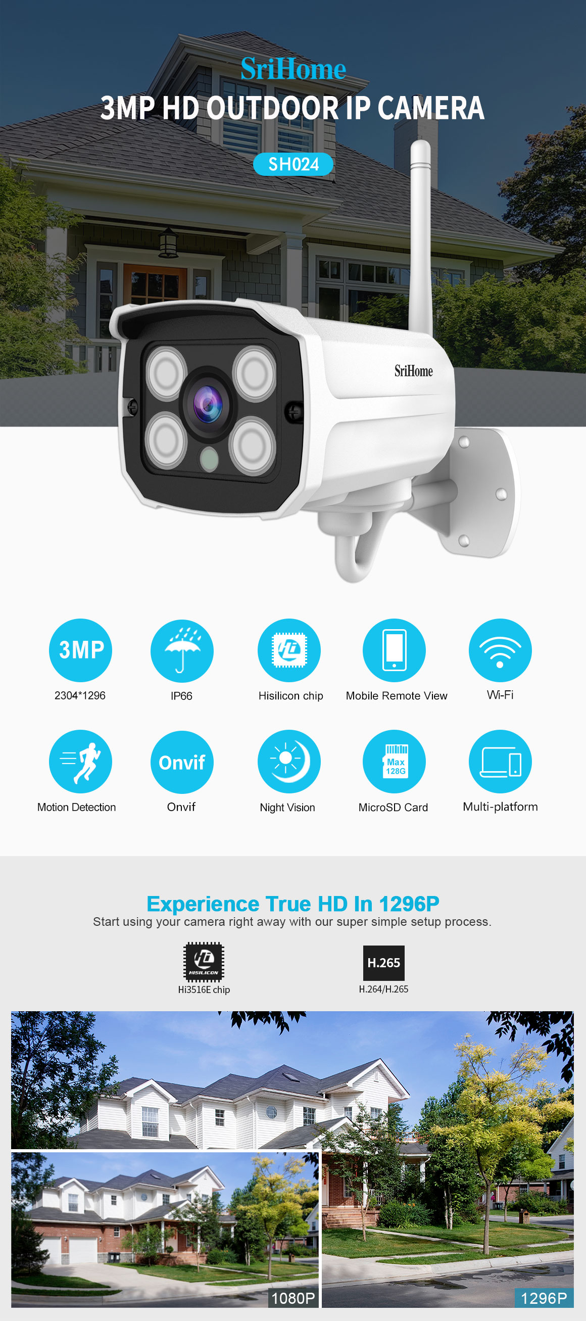 [HÀNG CHÍNH HÃNG] Camera Wifi Srihome SH024