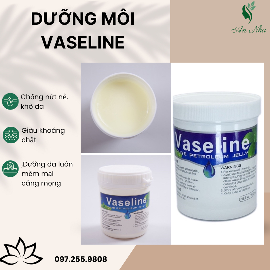 Dưỡng môi vaseline hũ 500ml