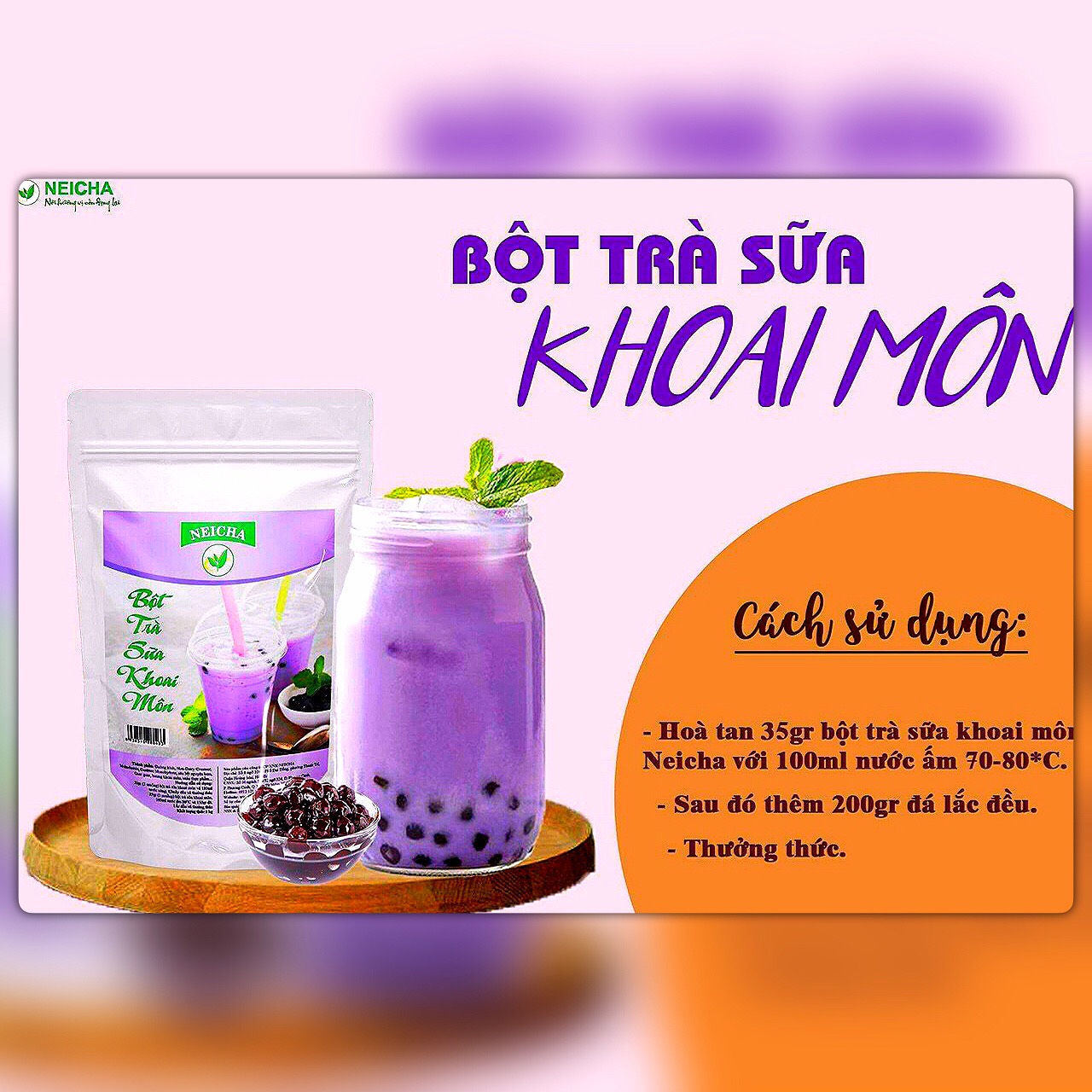 (200g)Trà Sữa Vị Khoai Môn PHA SẴN SIÊU NHANH. DATE MỚI