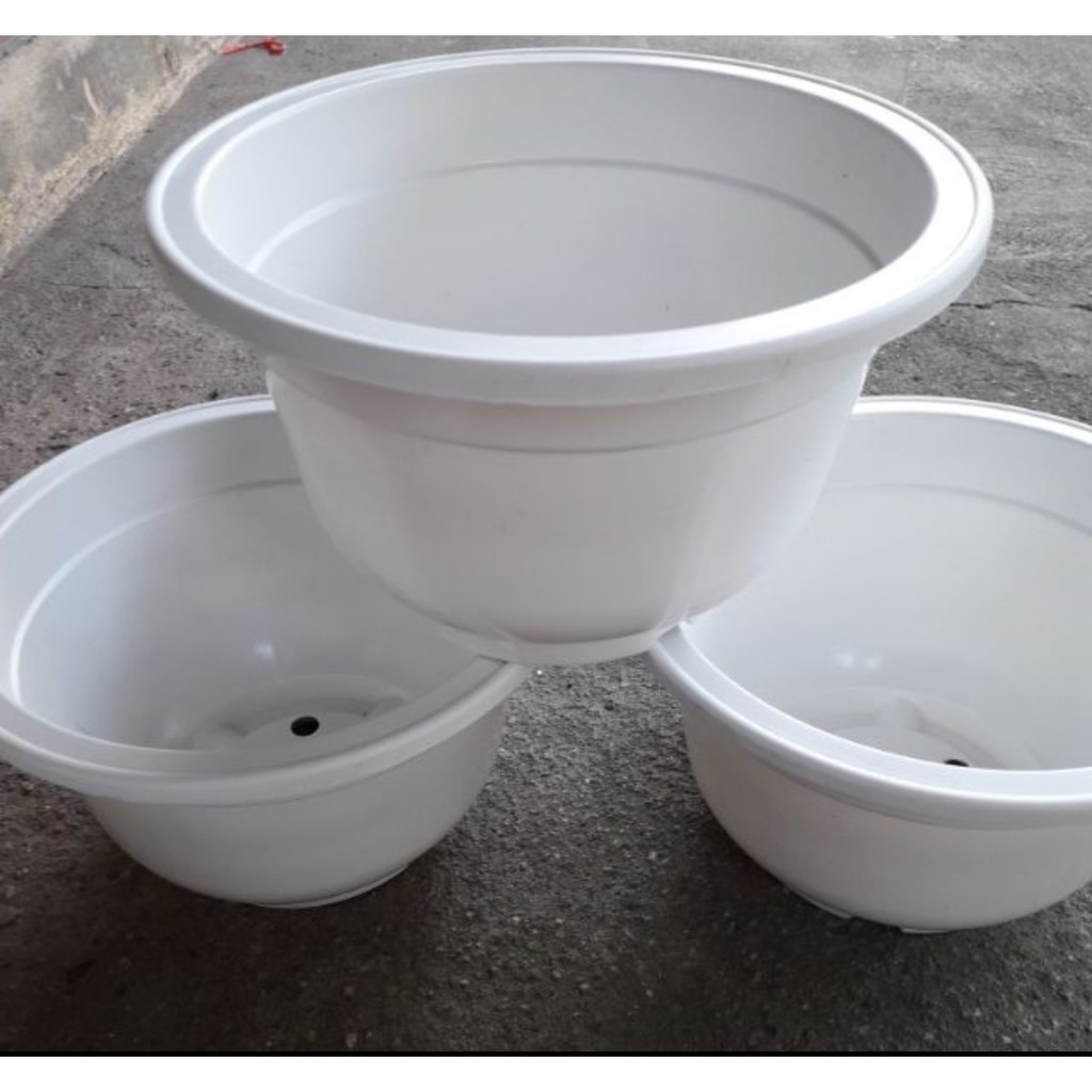 Chậu nhựa tròn trắng ĐK 25cm A280