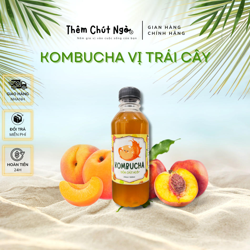 Trà lên men kombucha vị trái cây - Thùng 4 Chai 250ml
