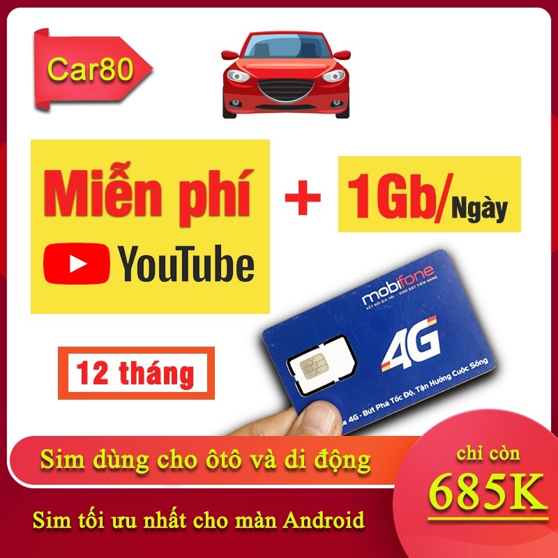 Sim 4g mobi local 12car80 có 100 tỷ data không giới hạn data xem diu tút - trọn gói 1 năm không nạp tiền . freeship - chưa kích hoạt.