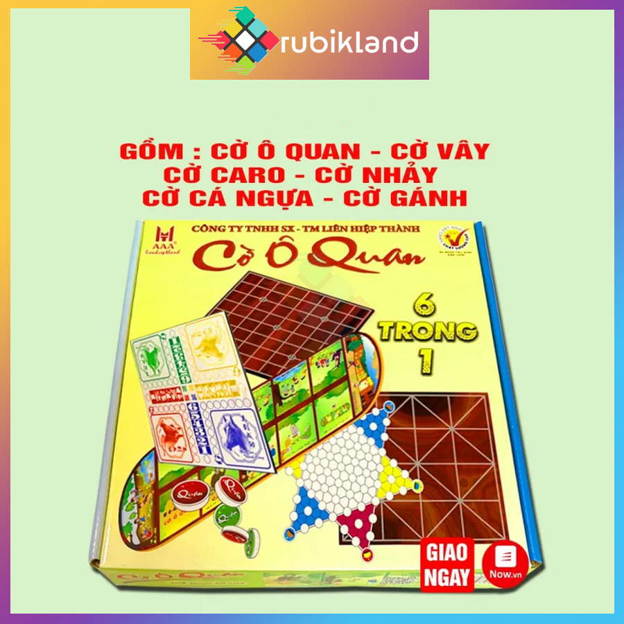 Cờ ô ăn quan 6 in 1 board game gồm cờ ô ăn quan, cờ cá ngựa, cờ vây, cờ gánh, cờ nhảy, cờ caro đồ chơi