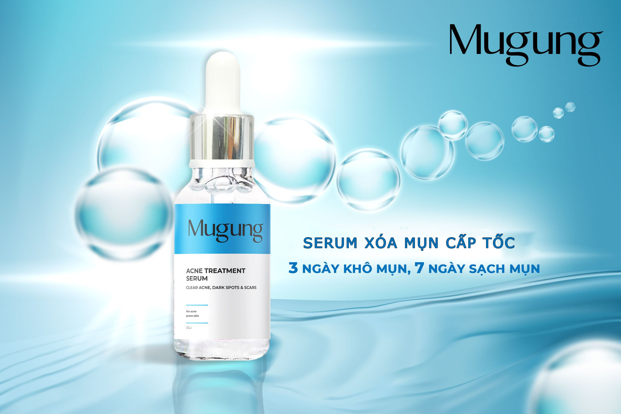 [HCM][Mugung Korea Nước Tẩy TrangSữa Rửa MặtSerum mụn] Bộ 3 Láng sạch Mụn-thâm 7 ngày hiệu quả