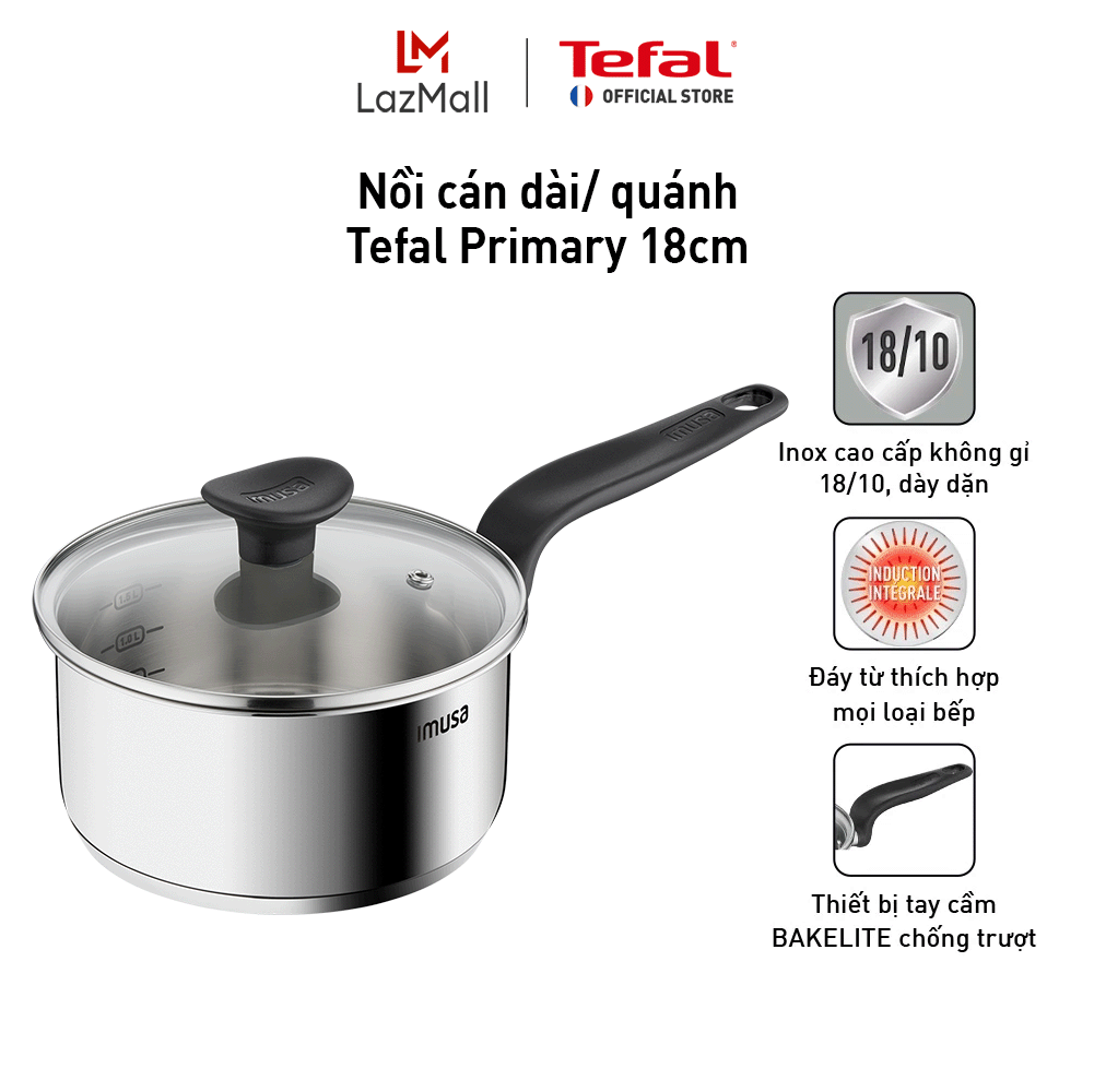Nồi cán dài/ quánh Tefal Primary 18cm - Hình ảnh 3