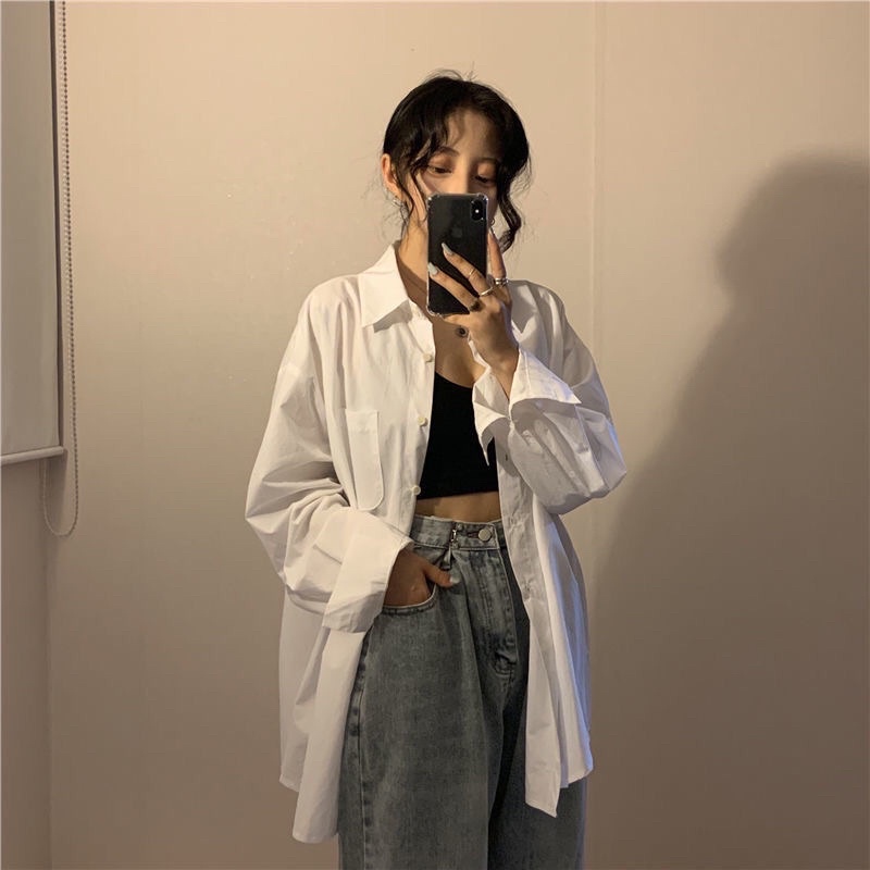 Sơ Mi Trắng Form Thụng Basic Ullazang