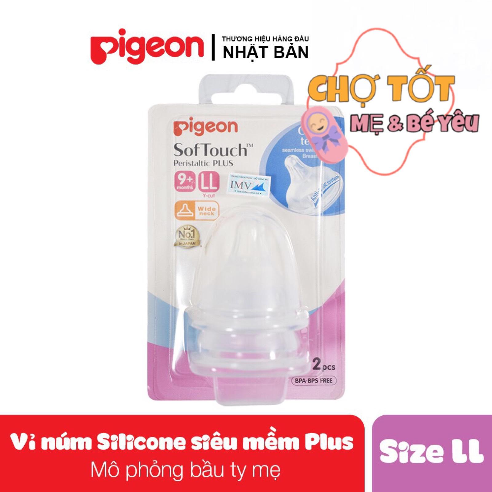 [HCM]Núm Ty Pigeon Cổ Rộng Size LL ( Vỉ 2 Núm ) Softouch