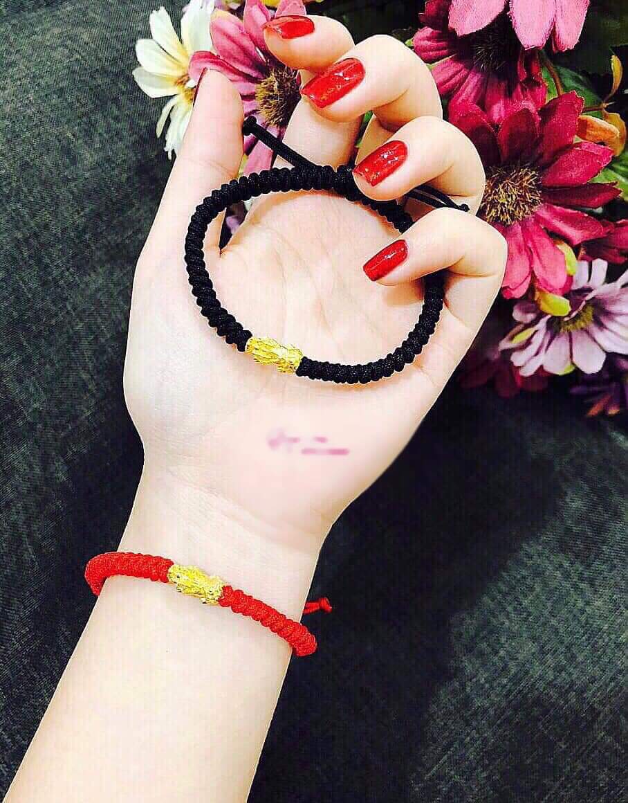 Vòng tay chỉ đỏ Tỳ Hưu vàng 24K