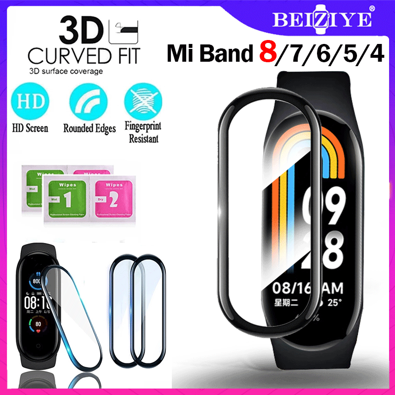 Mi Band 8 Miếng phim dán 3D sợi thủy tinh mềm bảo vệ toàn màn hình cho Xiaomi Mi Band 7 8 MiBand 8 7 6 5 4 Beiziye - INTL