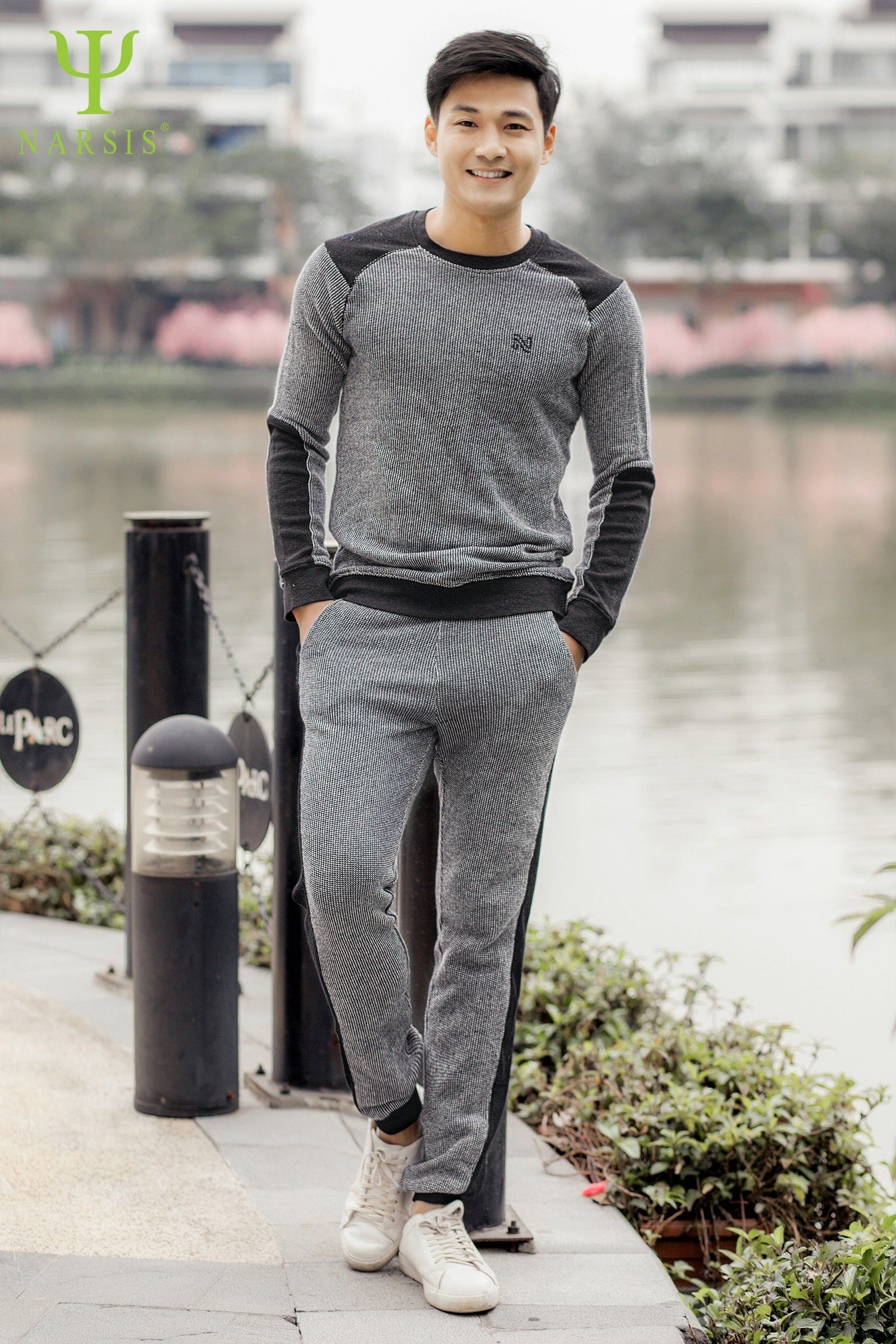 Bộ đồ nam thu đông Narsis E7024 màu ghi