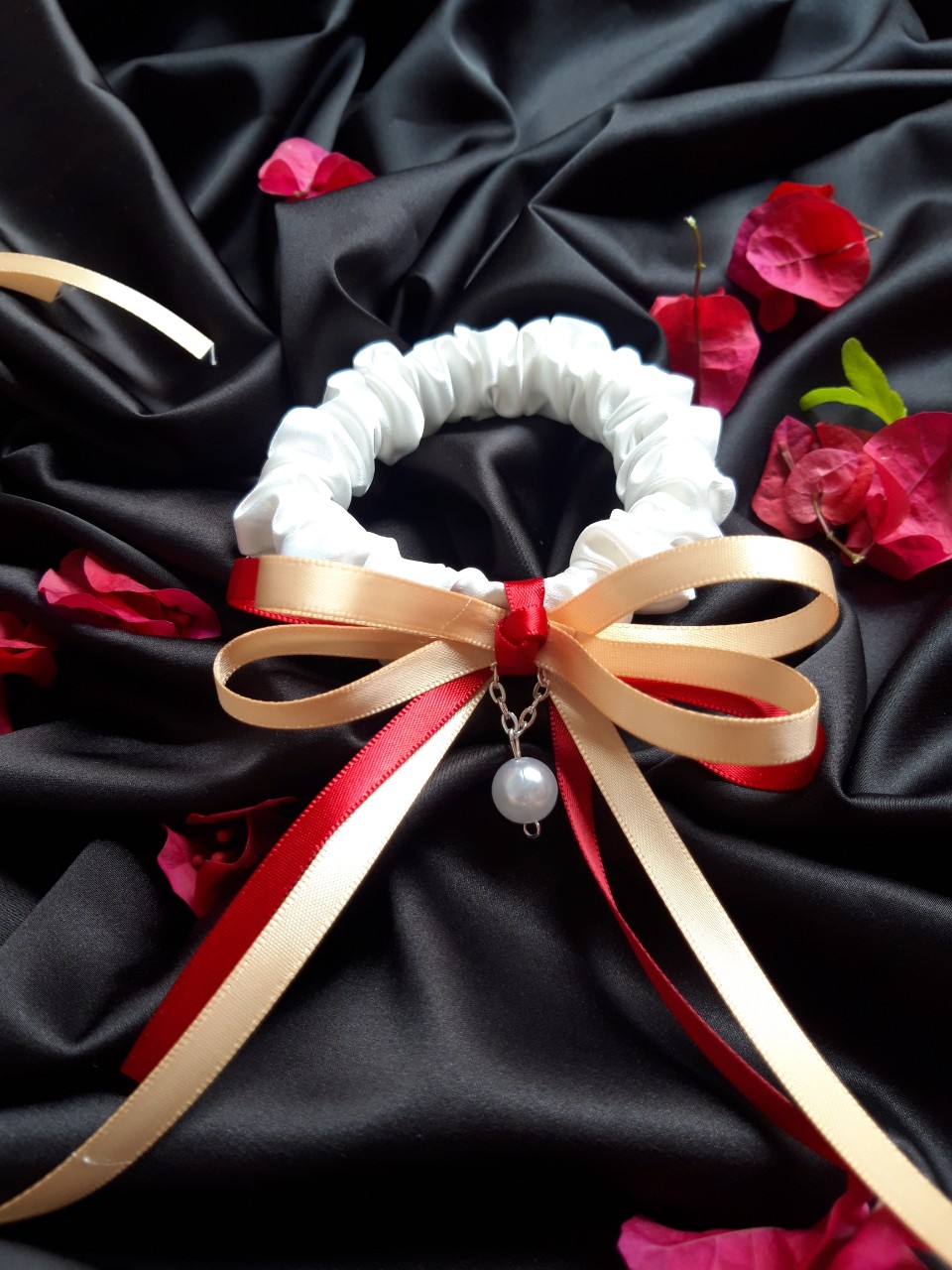 Cột tóc scrunchies Nơ cao cấp (Hình thật).