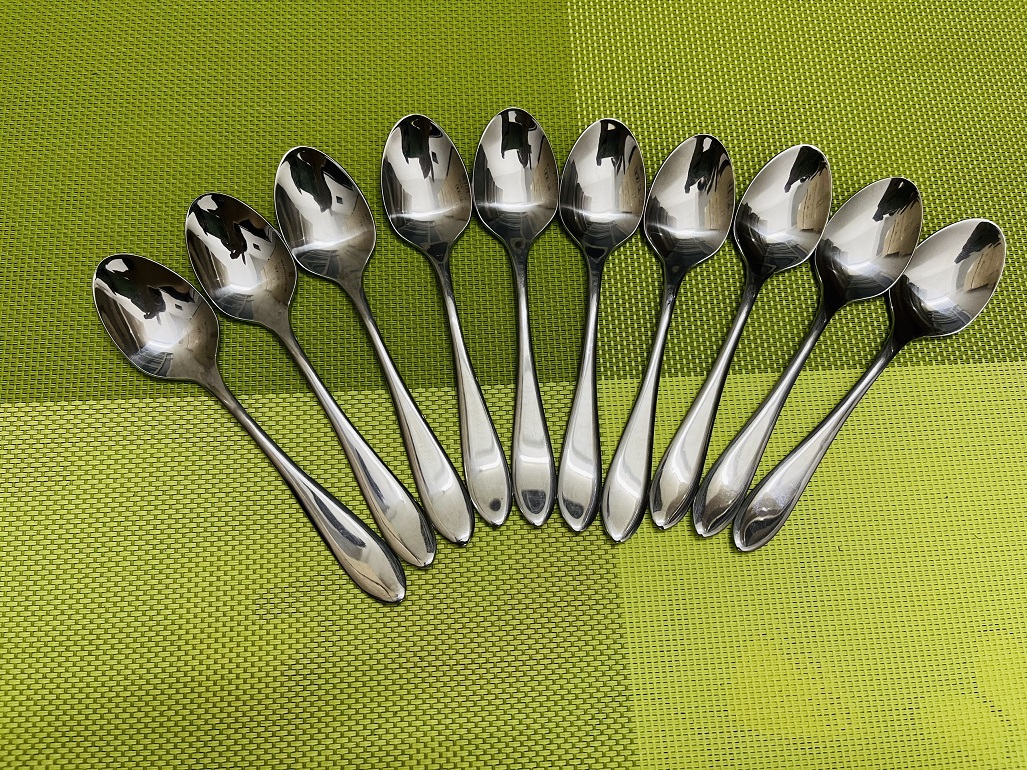 Sét 10 Muỗng Cafe Inox Cán Nhọn [ Kích Thước : 3cm x 13.6cm ]