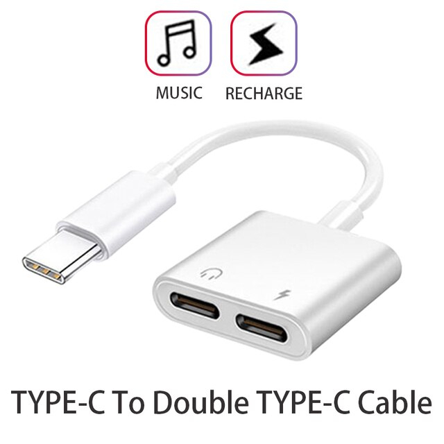 Cáp chia type-c ra sạc và tai nghe