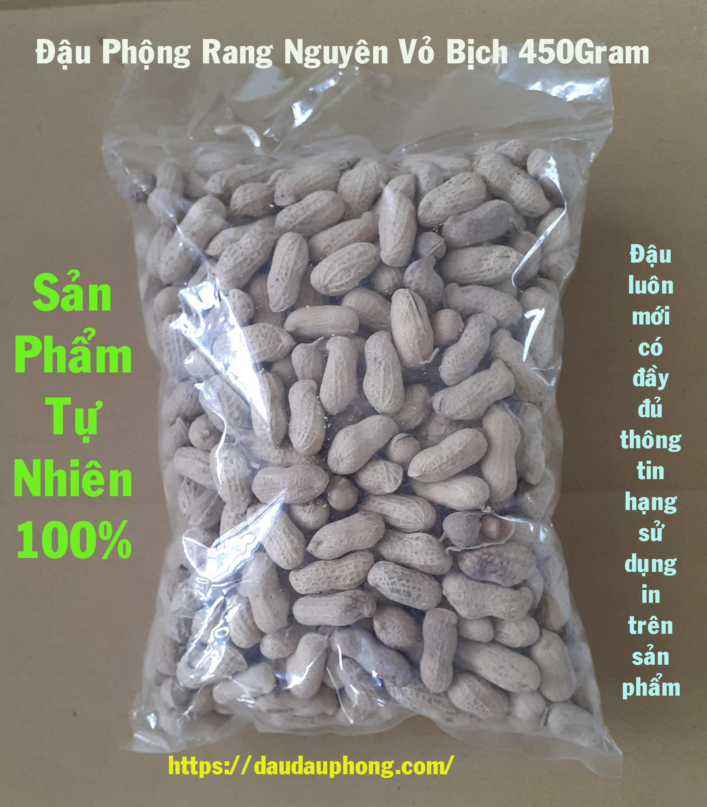 Đậu phộng rang còn vỏ bịch 450gram