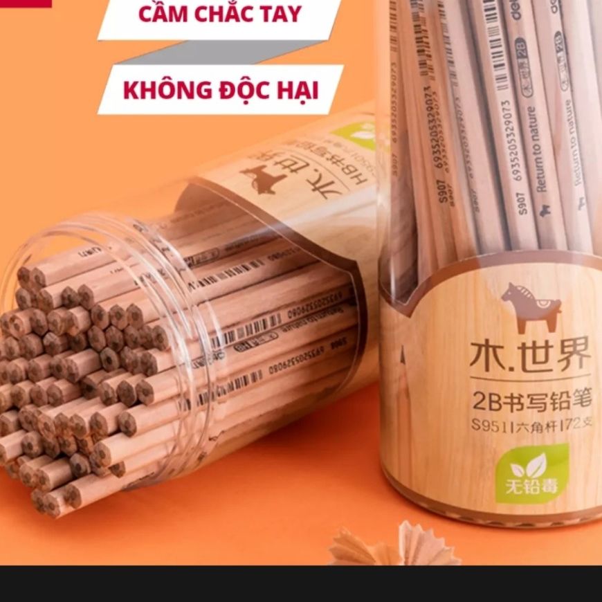 Combo 10 Bút Chì Deli Gỗ Cao Cấp 2B